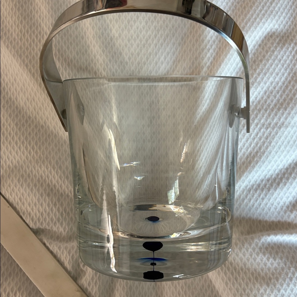 Orrefors Intermezzo Blue Ice Bucket with original tongs